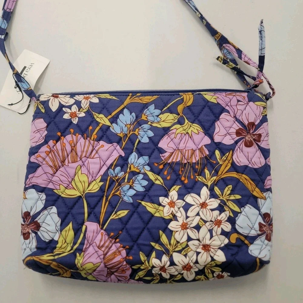 Vera‎ Bradley Coffee Garden Large Hipster Cotton Quilted Bag NWT $85 Florals